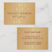Wedding Planner Gold Damask Visitekaartje (Voorkant / Achterkant)