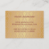 Wedding Planner Gold Damask Visitekaartje (Achterkant)