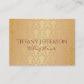 Wedding Planner Gold Damask Visitekaartje (Voorkant)