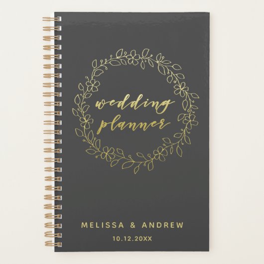 Wedding Planner - Gray & Gold Script Typografie (Voorkant)