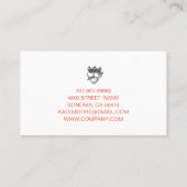 Wedding Planner Hearts Crown Rood Sinaasappel Visitekaartje (Achterkant)