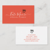 Wedding Planner Hearts Crown Rood Sinaasappel Visitekaartje (Voorkant / Achterkant)