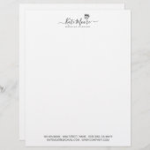 Wedding Planner Hearts Crown Script Handtekening Briefhoofd (Voorkant / Achterkant)