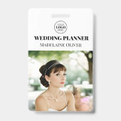 Wedding Planner ID Foto Eenvoudige Logo Badge (Front)