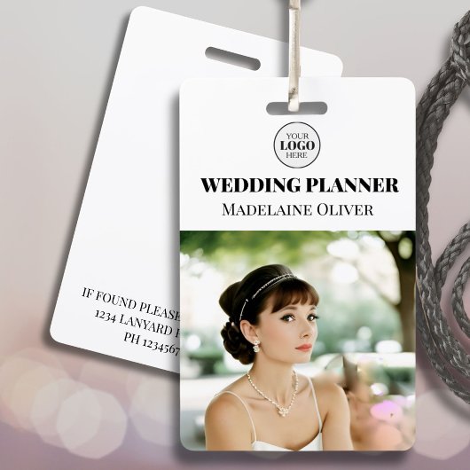Wedding Planner ID Foto Eenvoudige Logo Badge