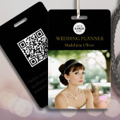 Wedding Planner ID Foto Zwart QR Code Logo Badge