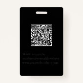 Wedding Planner ID Foto Zwart QR Code Logo Badge (Achterkant)