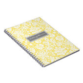 Wedding Planner Lemon Grey White Damask-laptop Notitieboek (Rechterzijde)