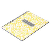 Wedding Planner Lemon Grey White Damask-laptop Notitieboek (Linkerzijde)