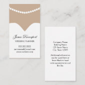 Wedding Planner Minimal Chic Dress Pearl Ketting Afsprakenkaartje (Voorkant / Achterkant)
