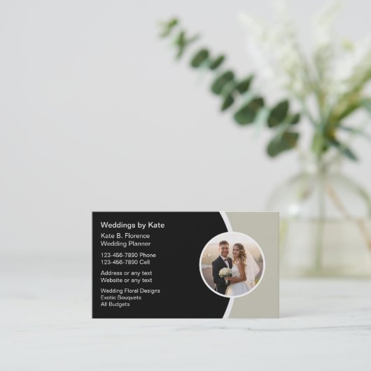 Wedding Planner Moderne Visitekaartjes (Staand voorkant)