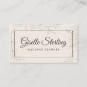 Wedding Planner Neutraal Ivoor Floral Elegant Visitekaartje (Voorkant)