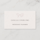 Wedding Planner Pink Bow Visitekaartje (Voorkant)