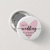 Wedding Planner Roze Ronde Button 3,2 Cm (Voorkant /achterkant)