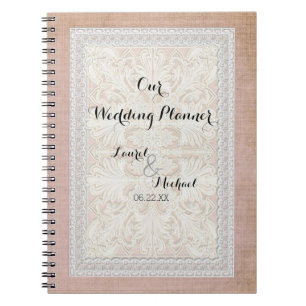 Wedding Planner Rustic Lace w Aged Linen Notitieboek