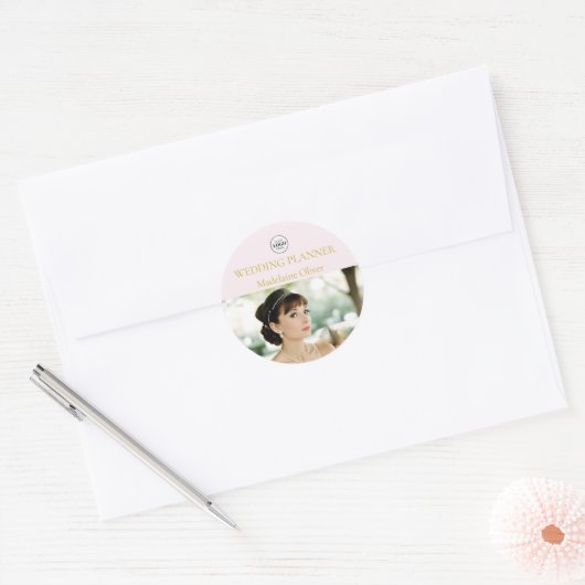 Wedding Planner Spa Foto Roze Ronde Sticker (Envelop)