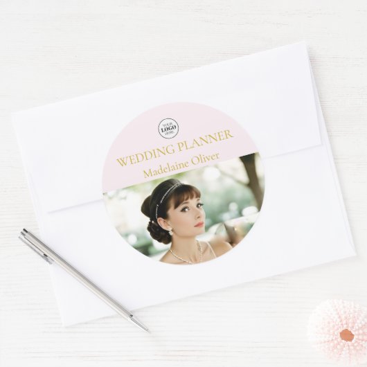 Wedding Planner Spa Foto Roze Ronde Sticker (Envelop)
