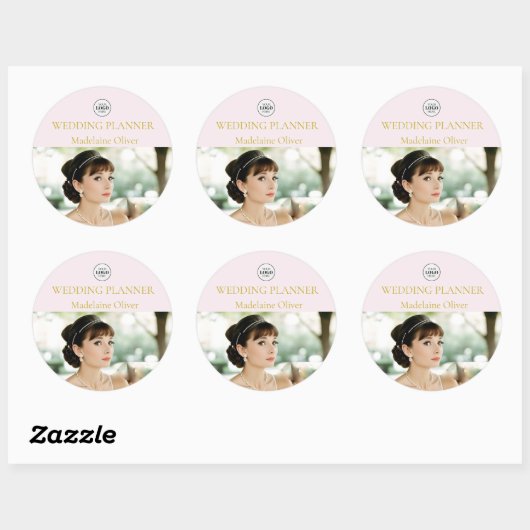Wedding Planner Spa Foto Roze Ronde Sticker (Vel)