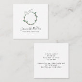 Wedding Planner Witte Bloem Trouwring Logo Vierkante Visitekaartje (Voorkant / Achterkant)