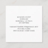 Wedding Planner Witte Bloem Trouwring Logo Vierkante Visitekaartje (Achterkant)