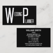 Wedding Planner Zwart Eenvoudig Visitekaartje (Voorkant / Achterkant)
