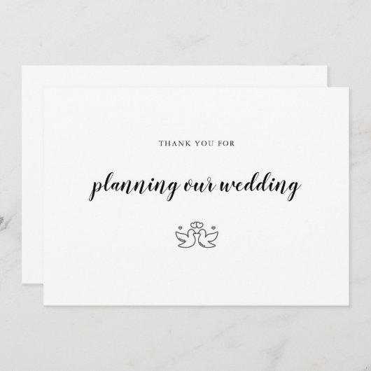 Wedding Planning Event Organizer Bedankkaart (Voorkant / Achterkant)