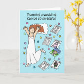 Wedding Planning Stress Bruids Cartoon Kaart (Gele Bloem)