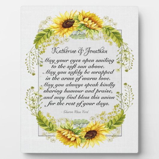 Wedding Poem Plaque Fotoplaat (Voorkant)