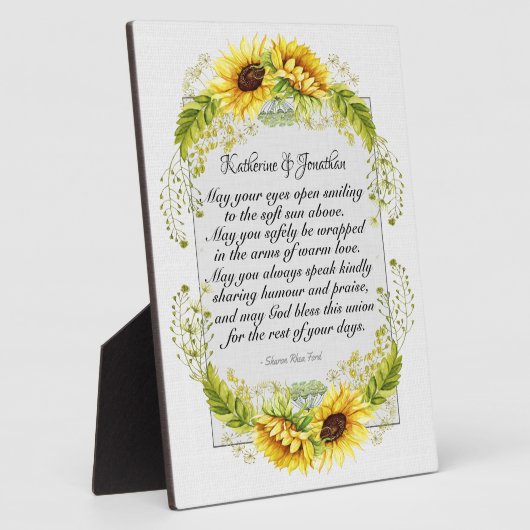 Wedding Poem Plaque Fotoplaat (Zijkant)