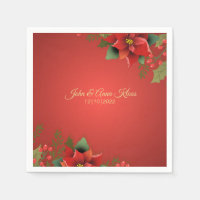 Wedding Poinsettia Napkins