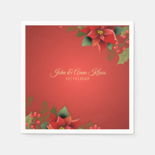 Wedding Poinsettia Napkins Servet