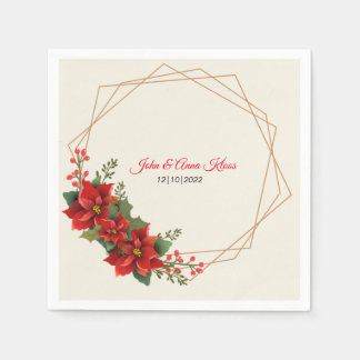Wedding Poinsettia Napkins Servet