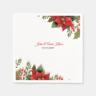 Wedding Poinsettia Napkins Servet