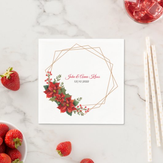 Wedding Poinsettia Napkins Servet (Insitu)