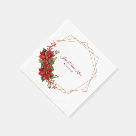 Wedding Poinsettia Napkins Servet (Hoek)