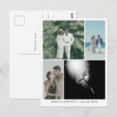 Wedding Postcard Guestbook Custom 4 Photo Template Briefkaart (Voorkant / Achterkant)