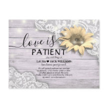 Wedding Postponement Love is Patiënte Sunflower