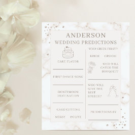 Wedding Predictions Bridal Shower Activity Game