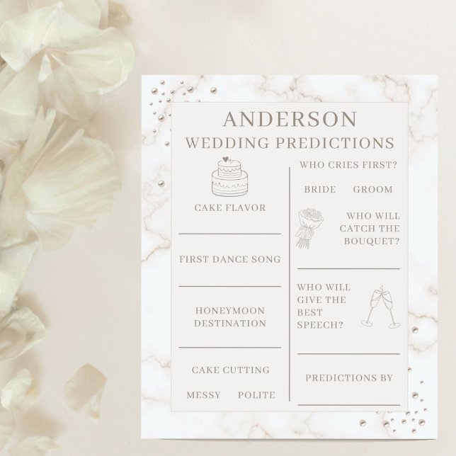 Wedding Predictions Bridal Shower Activity Game (Creator heeft geüpload)