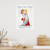 Wedding Prince Charming en Princess Poster (Keuken)