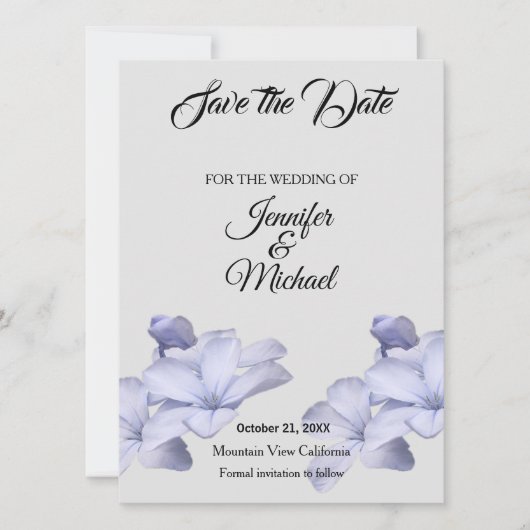 Wedding Professional Classical Floral Save The Date (Voorkant)