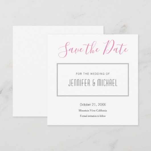 Wedding Professionele Minimalistische Plain Modern Save The Date (Voorkant / Achterkant)