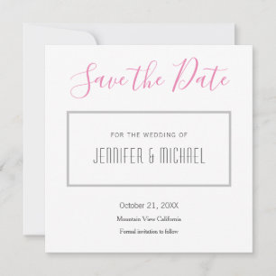 Wedding Professionele Minimalistische Plain Modern Save The Date