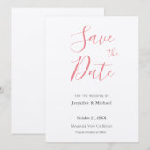 Wedding Professionele Minimalistische Plain Modern Save The Date (Voorkant / Achterkant)