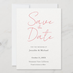Wedding Professionele Minimalistische Plain Modern Save The Date