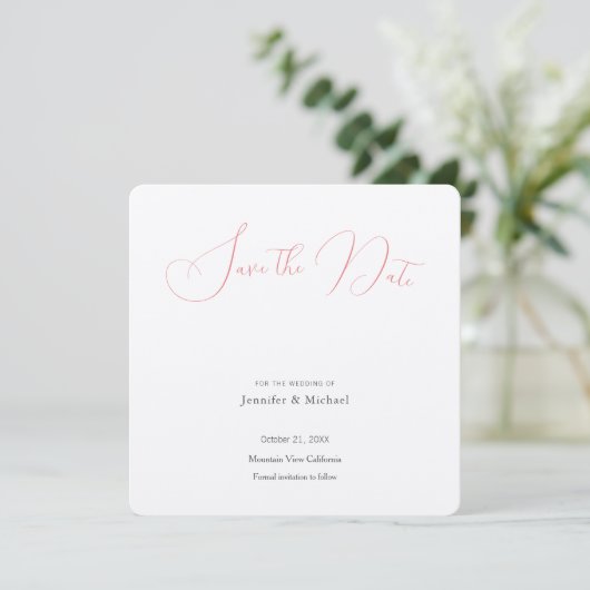 Wedding Professionele Minimalistische Plain Modern Save The Date (Staand voorkant)