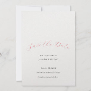 Wedding Professionele Minimalistische Plain Modern Save The Date