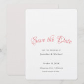 Wedding Professionele Minimalistische Plain Modern Save The Date (Voorkant / Achterkant)