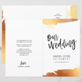 WEDDING PROGRAM borstellettering luxe gelakte kope (Voorkant / Achterkant)