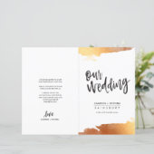 WEDDING PROGRAM borstellettering luxe gelakte kope (Staand voorkant)